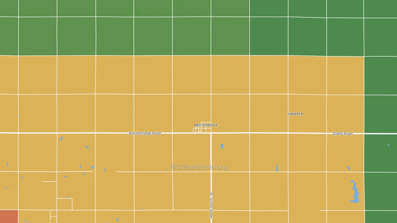 Breckenridge, OK Map of Burglary Rates