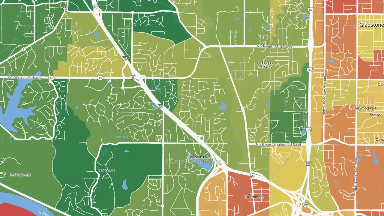 Breen Hills, Kansas City, MO Map of Burglary Rates