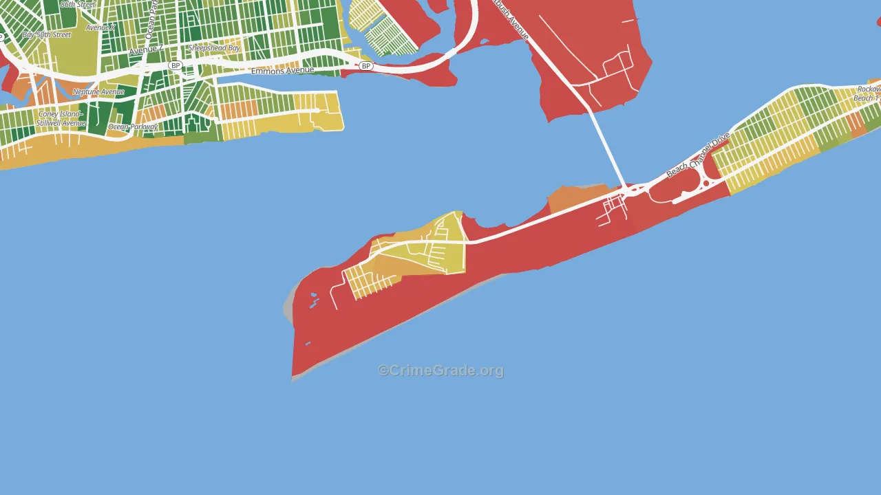Breezy Point, Queens, NY Map of Burglary Rates