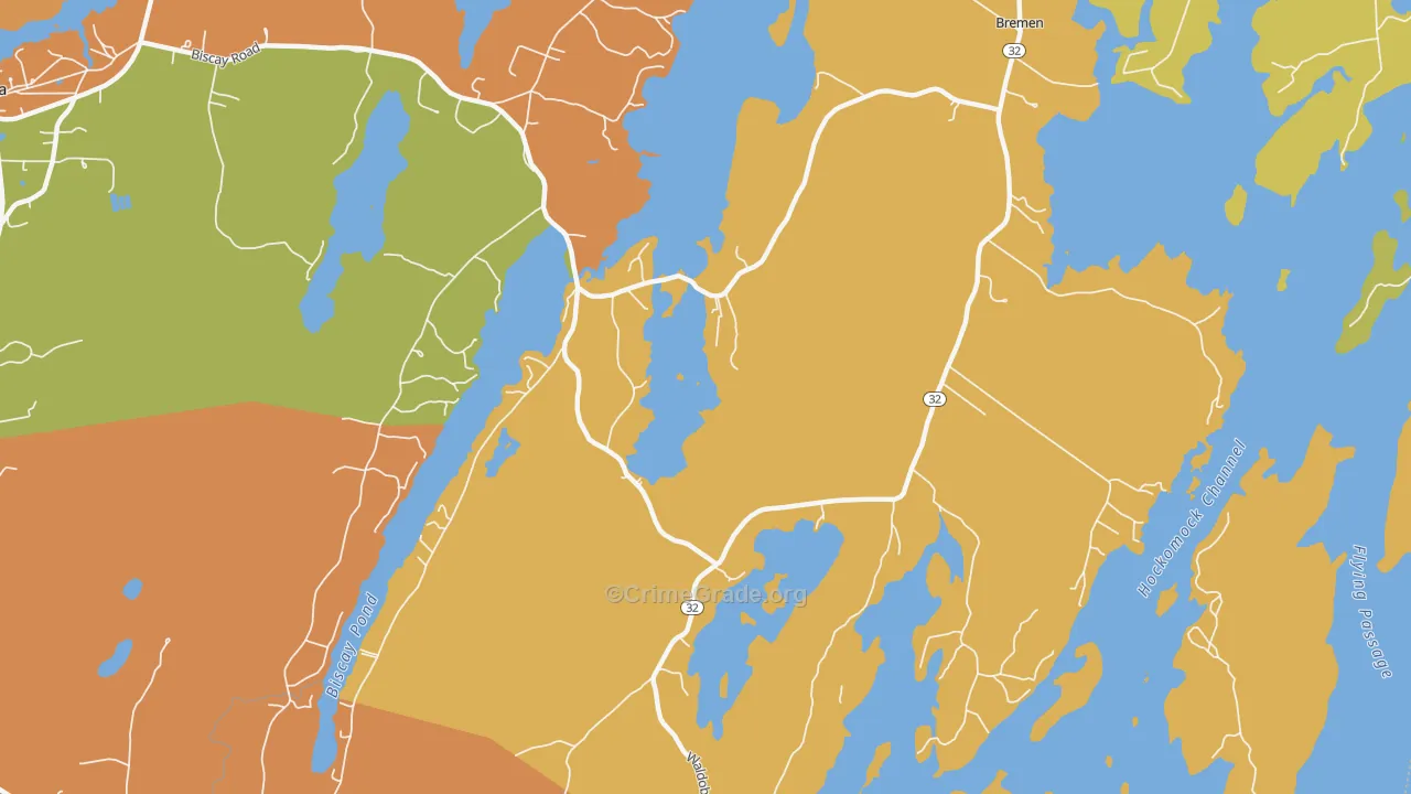 Bremen, ME Map of Burglary Rates