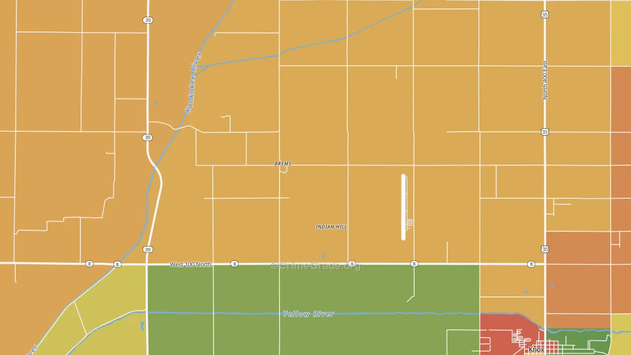 Brems, IN Map of Burglary Rates