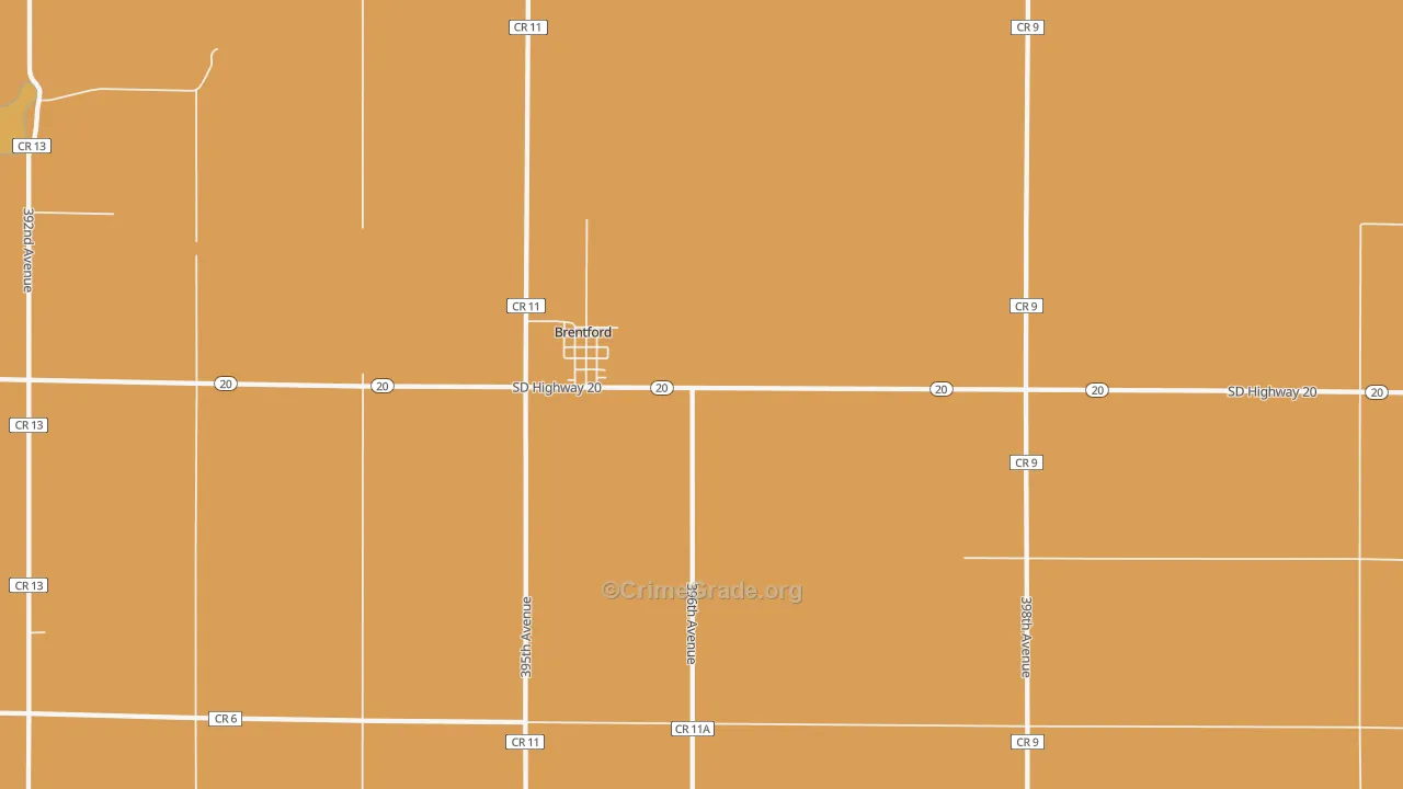Brentford, SD Map of Burglary Rates