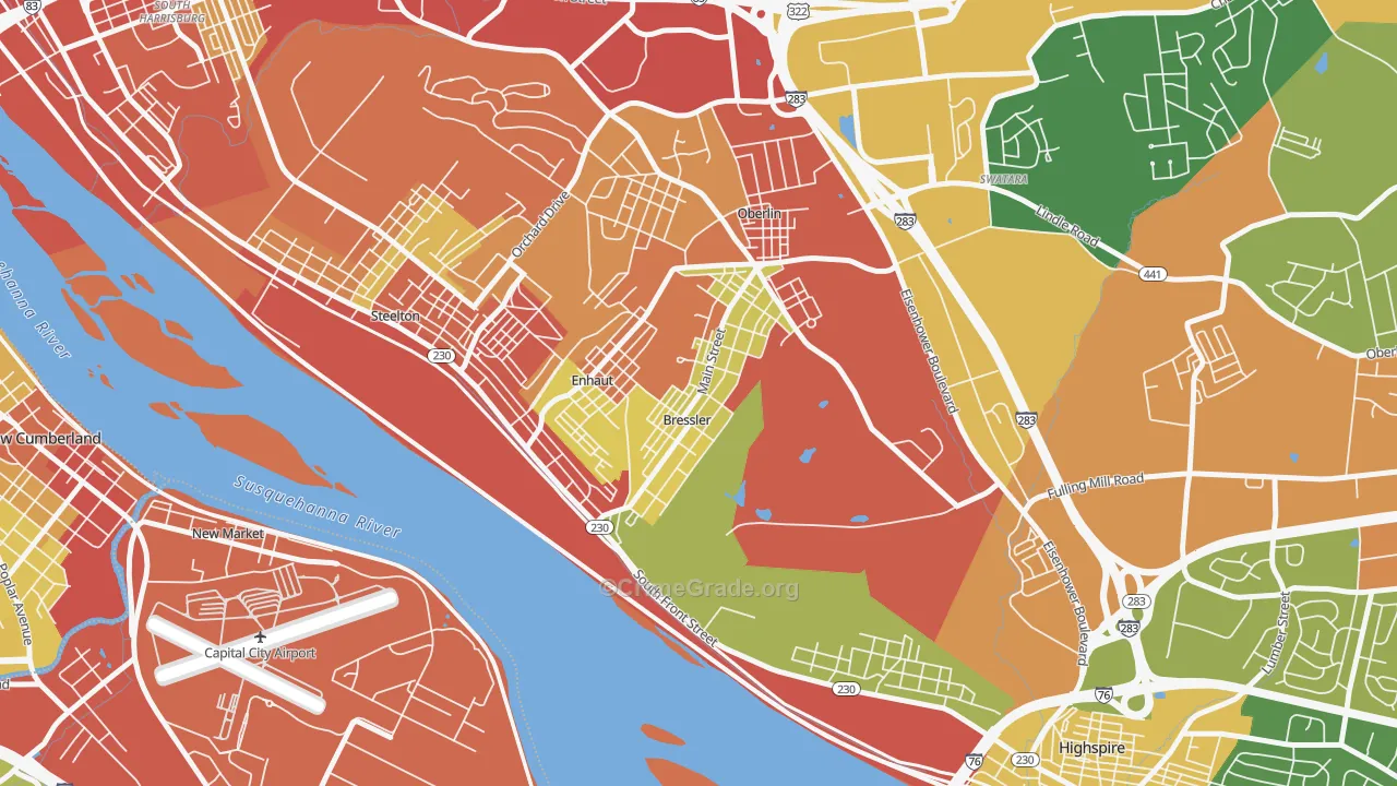 Bressler, PA Map of Burglary Rates