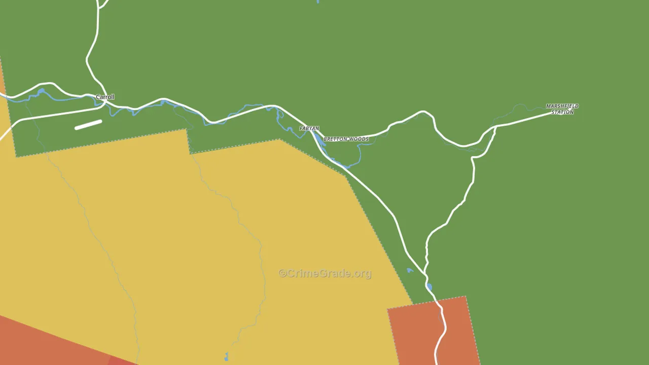 Bretton Woods, NH Map of Burglary Rates