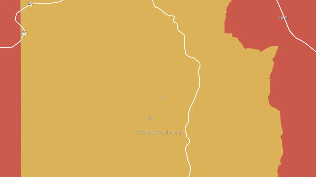 Brewster County, TX Map of Burglary Rates