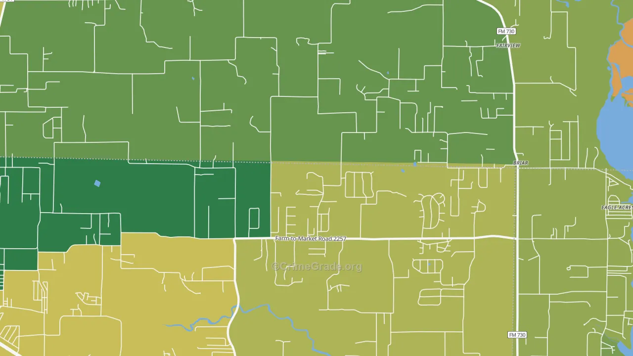 Briar, TX Map of Burglary Rates