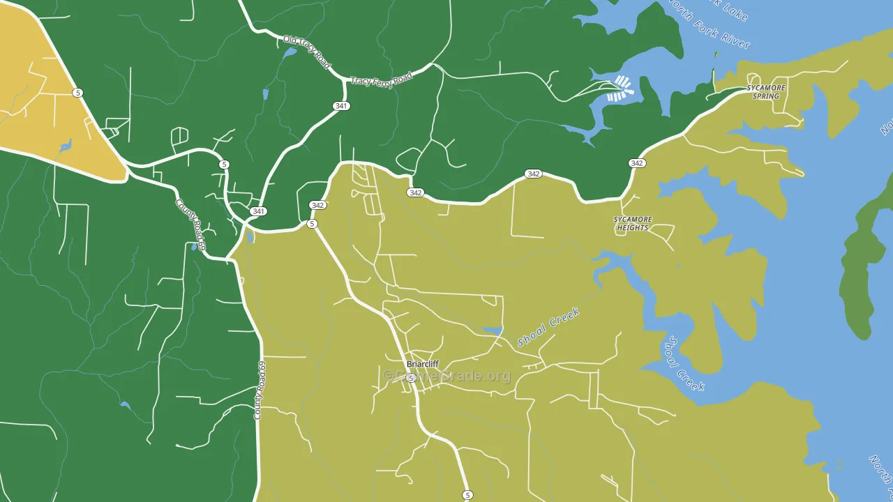Briarcliff, AR Map of Burglary Rates