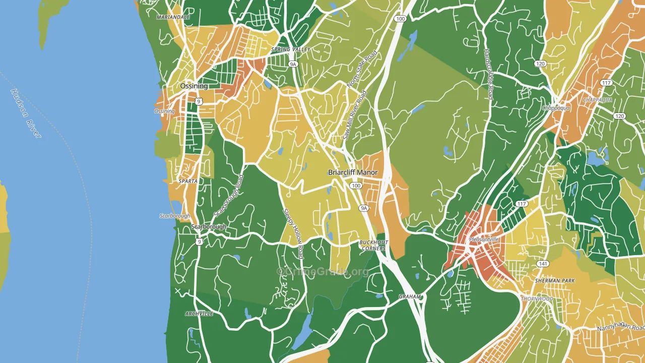Briarcliff Manor, NY Map of Burglary Rates