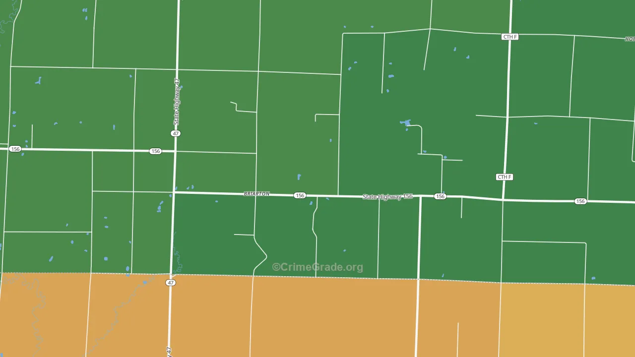 Briarton, WI Map of Burglary Rates