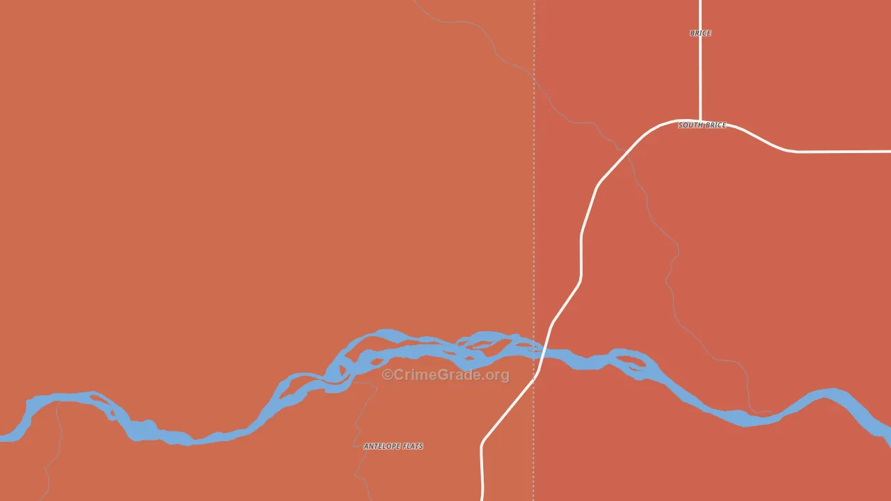 Brice, TX Map of Burglary Rates