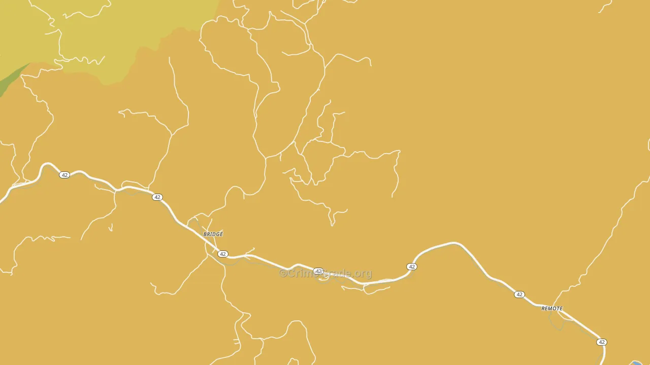 Bridge, OR Map of Burglary Rates