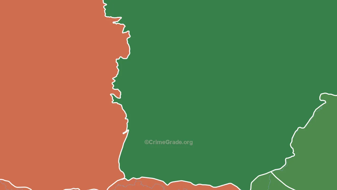 Bridgeport, OR Map of Burglary Rates