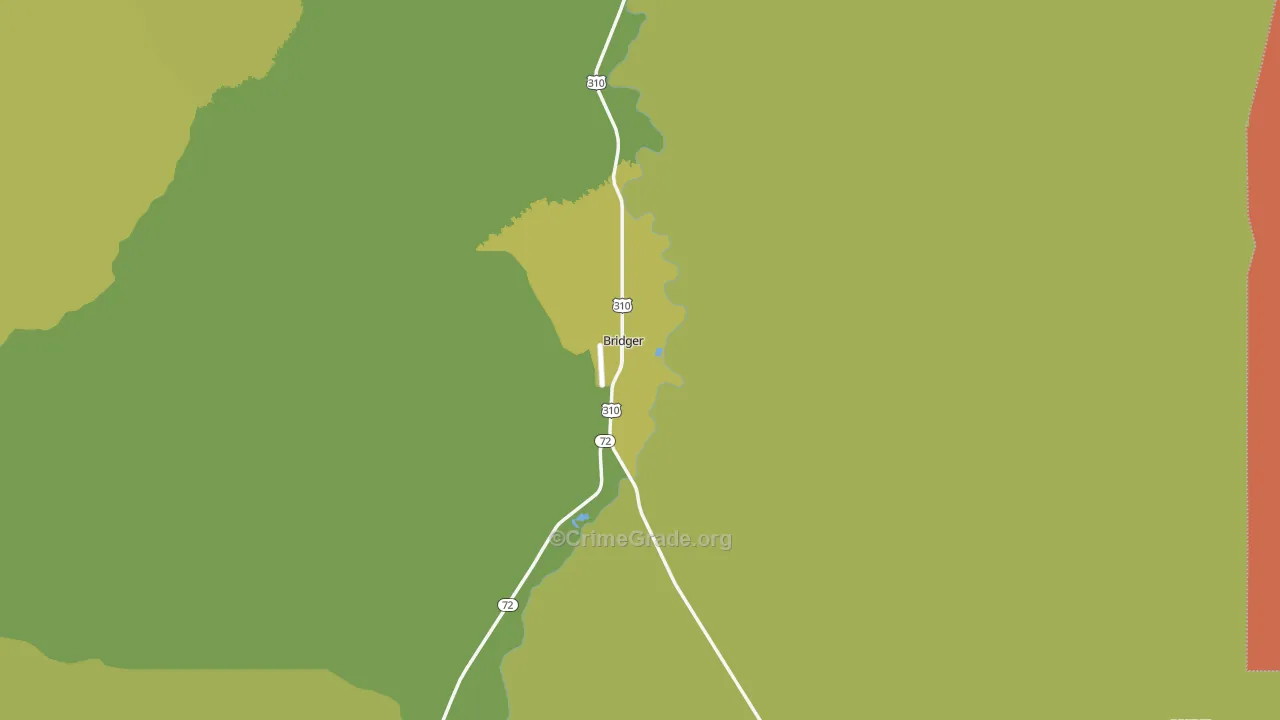 Bridger, MT Map of Burglary Rates