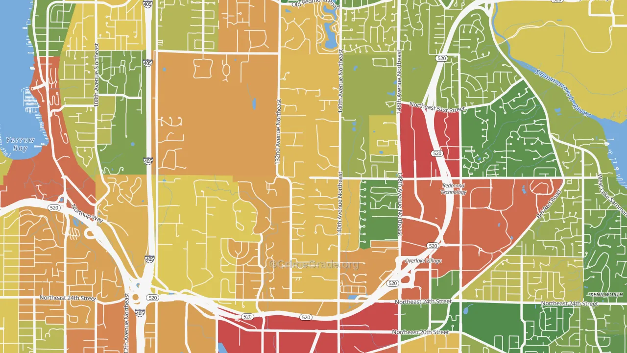 Bridle Trails, Bellevue, WA Map of Burglary Rates