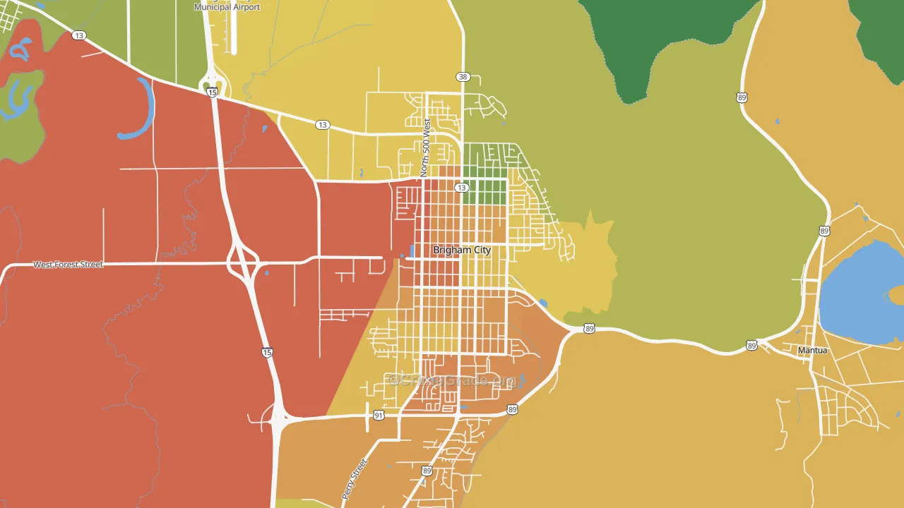 Brigham City, UT Map of Burglary Rates