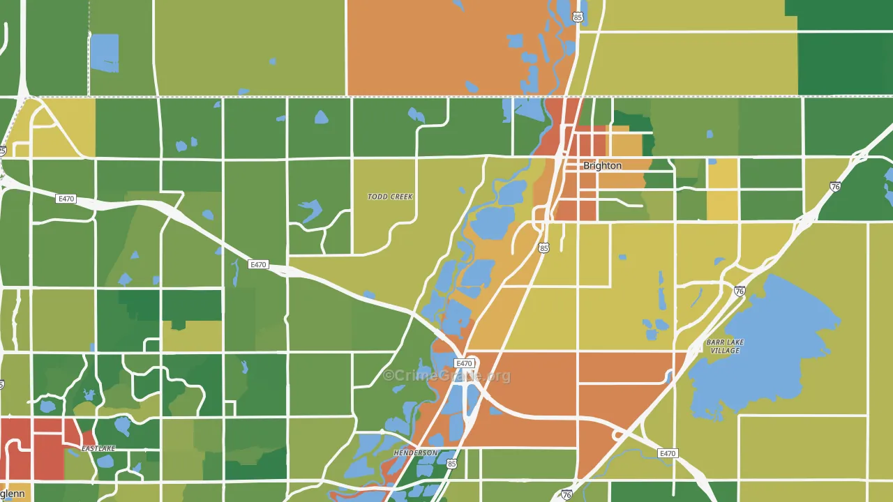 Brighton, CO Map of Burglary Rates