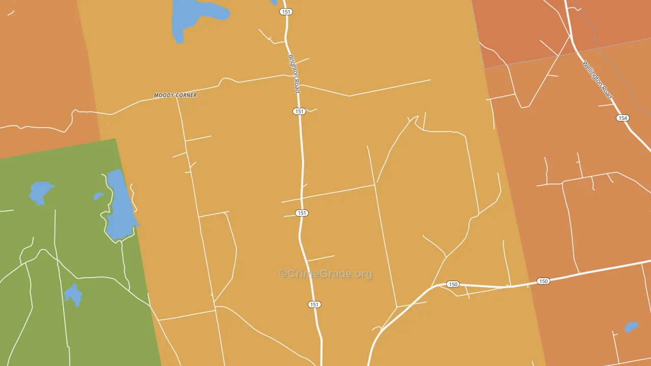 Brighton, ME Map of Burglary Rates
