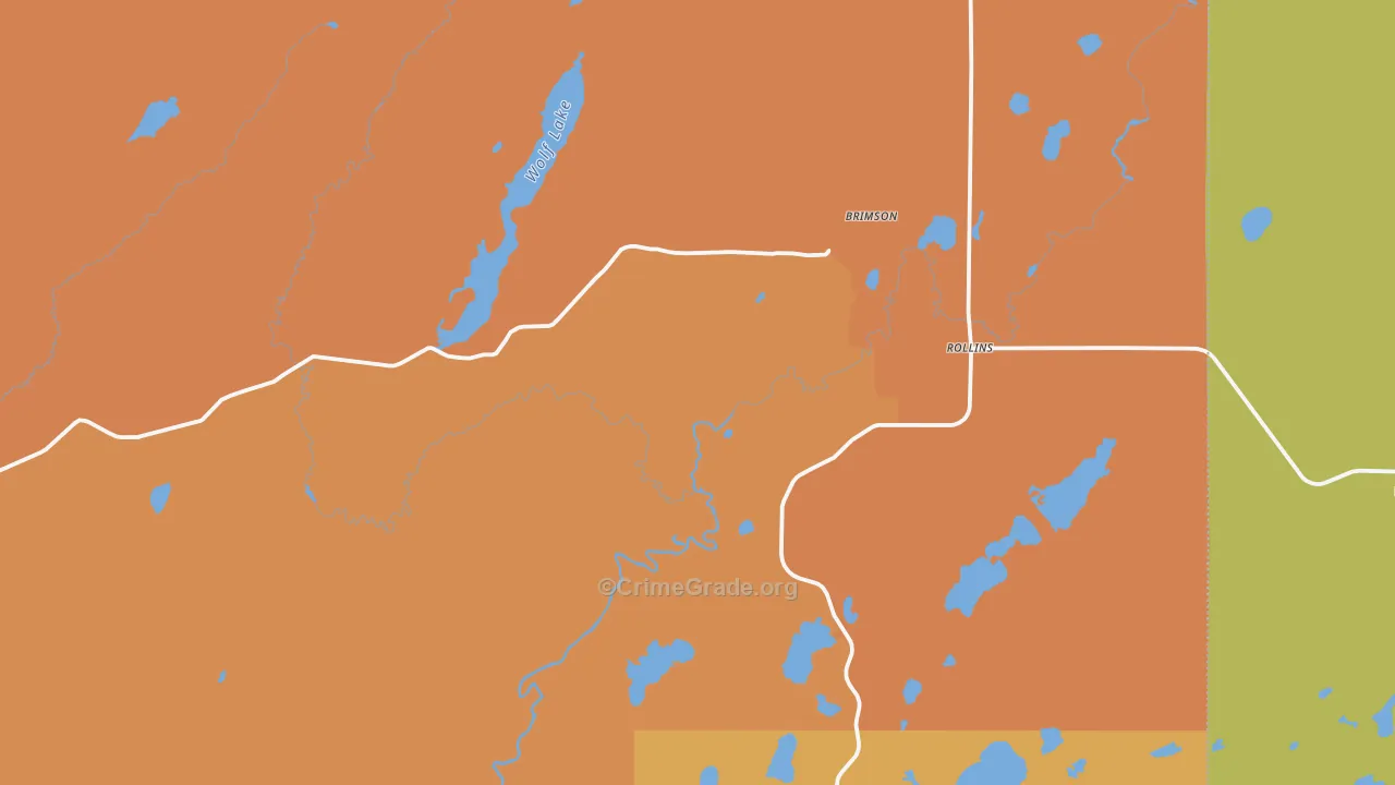 Brimson, MN Map of Burglary Rates