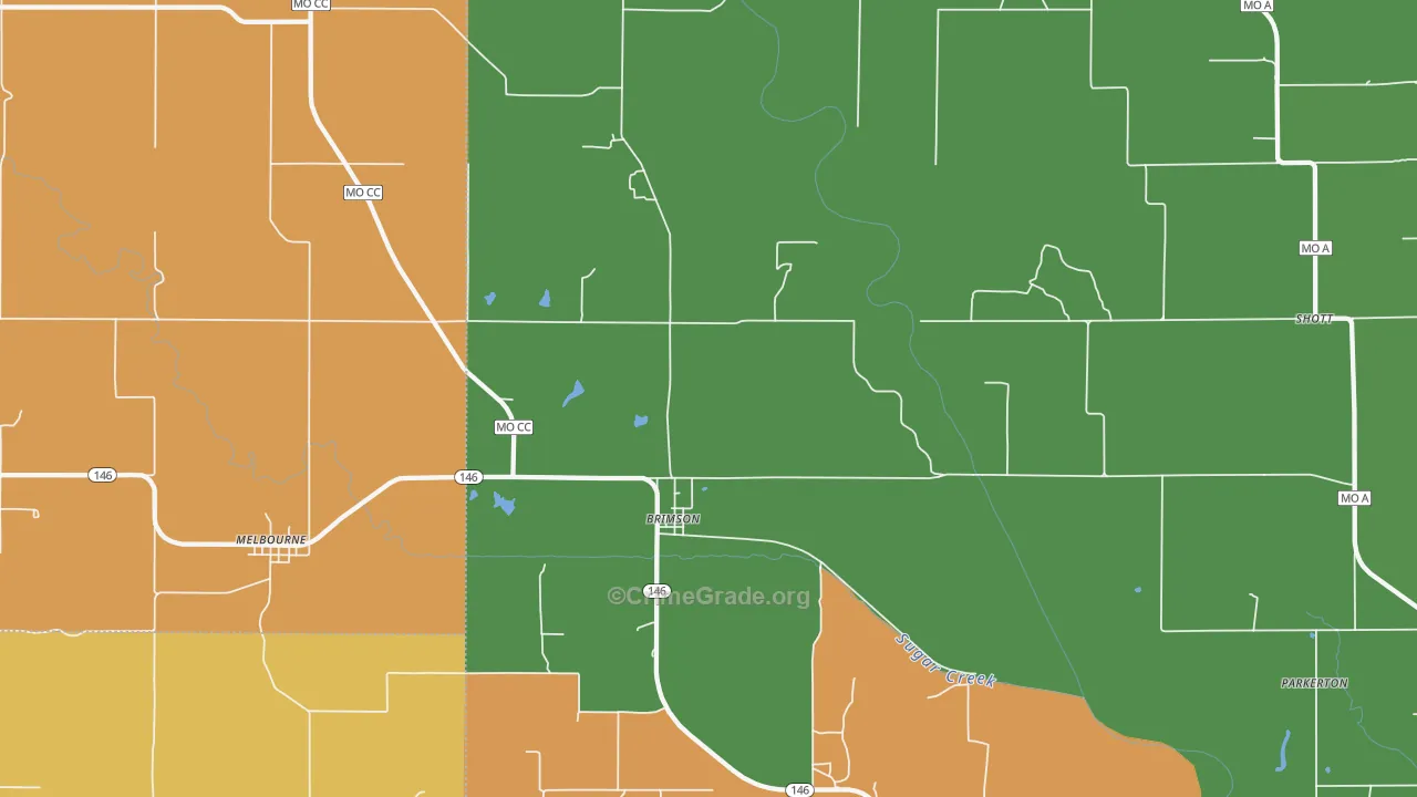 Brimson, MO Map of Burglary Rates