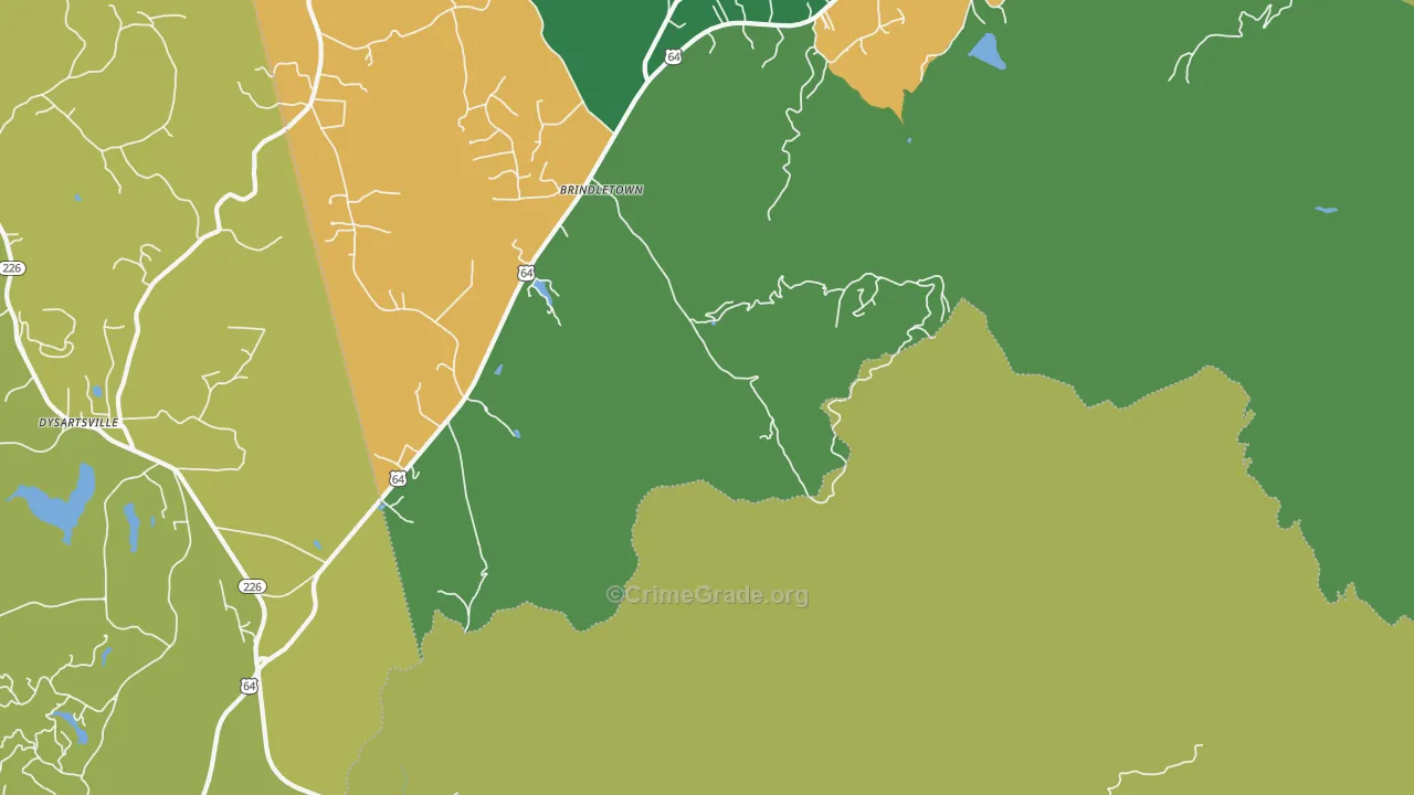 Brindle Town, NC Map of Burglary Rates