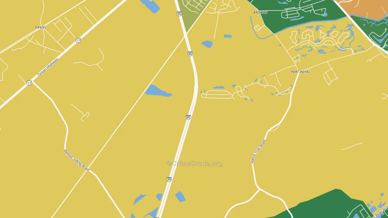 Brisbon, GA Map of Burglary Rates