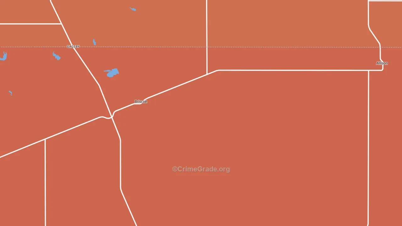 Briscoe, TX Map of Burglary Rates
