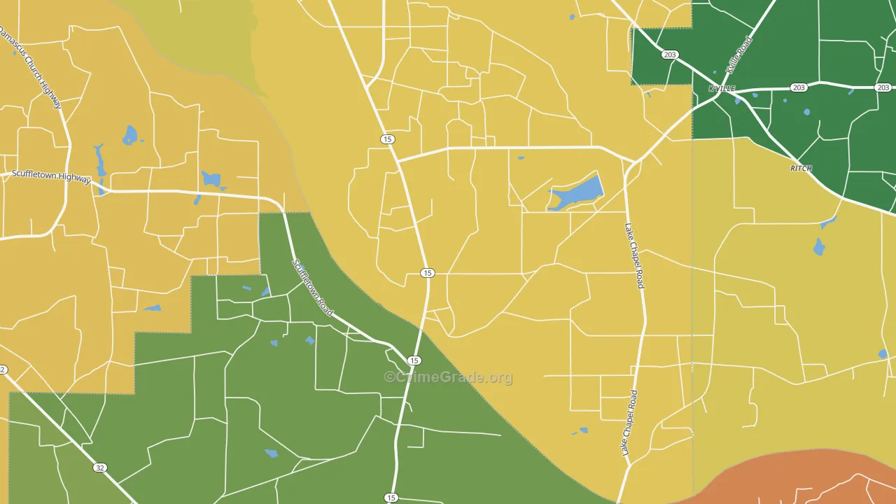 Bristol, GA Map of Burglary Rates