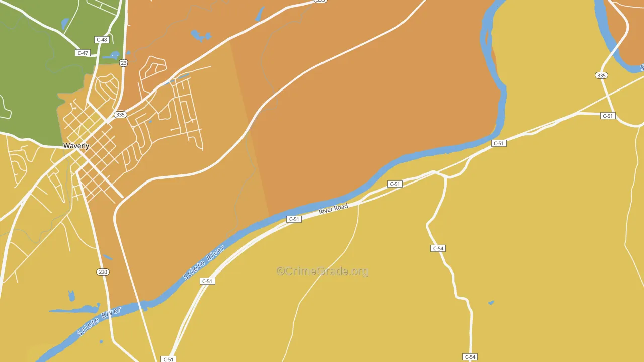 Bristol Village, OH Map of Burglary Rates