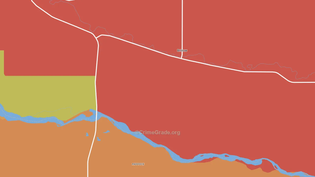 Bristow, NE Map of Burglary Rates