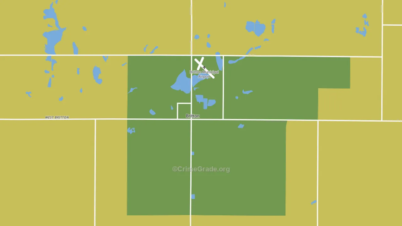 Britton, SD Map of Burglary Rates