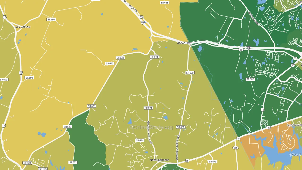 Broad Run, VA Map of Burglary Rates