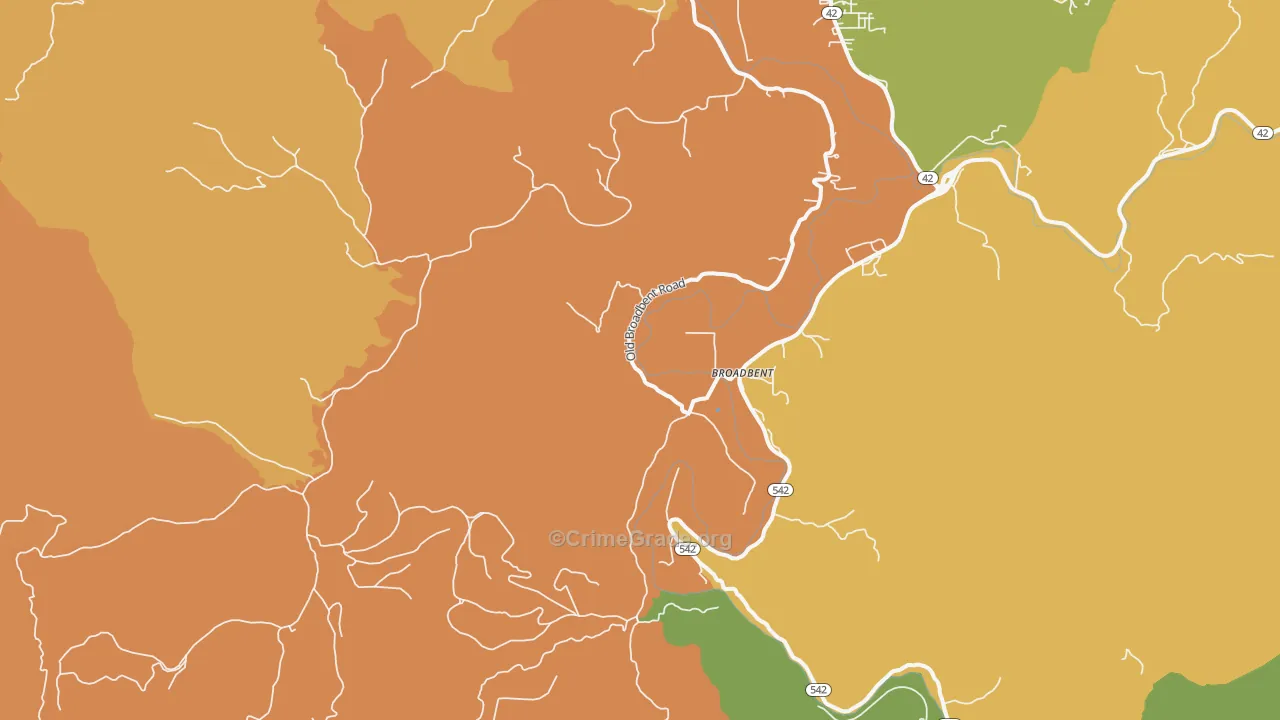 Broadbent, OR Map of Burglary Rates
