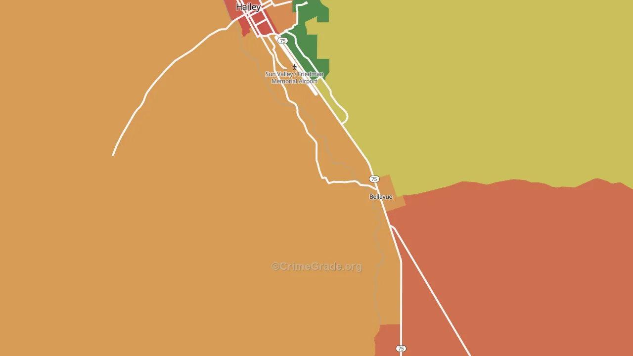 Broadford, ID Map of Burglary Rates
