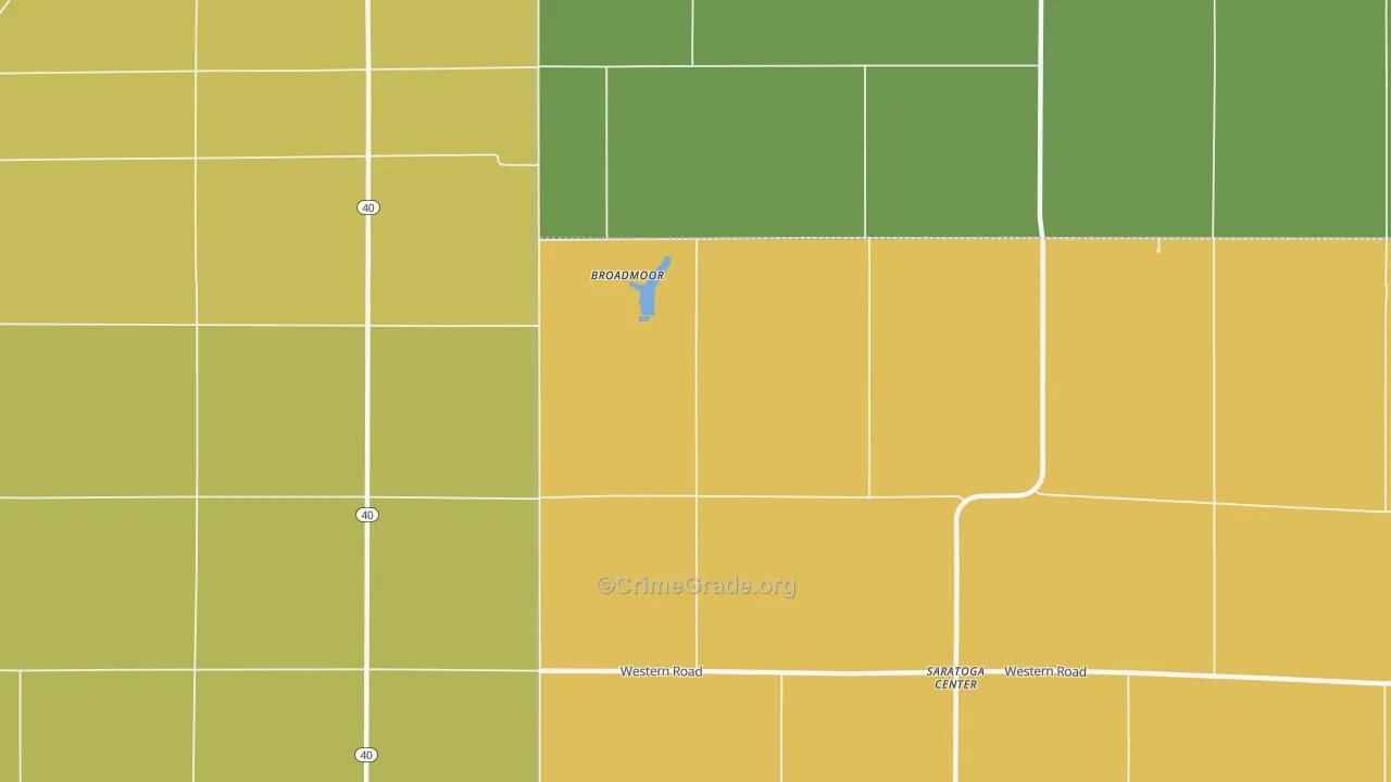 Broadmoor, IL Map of Burglary Rates