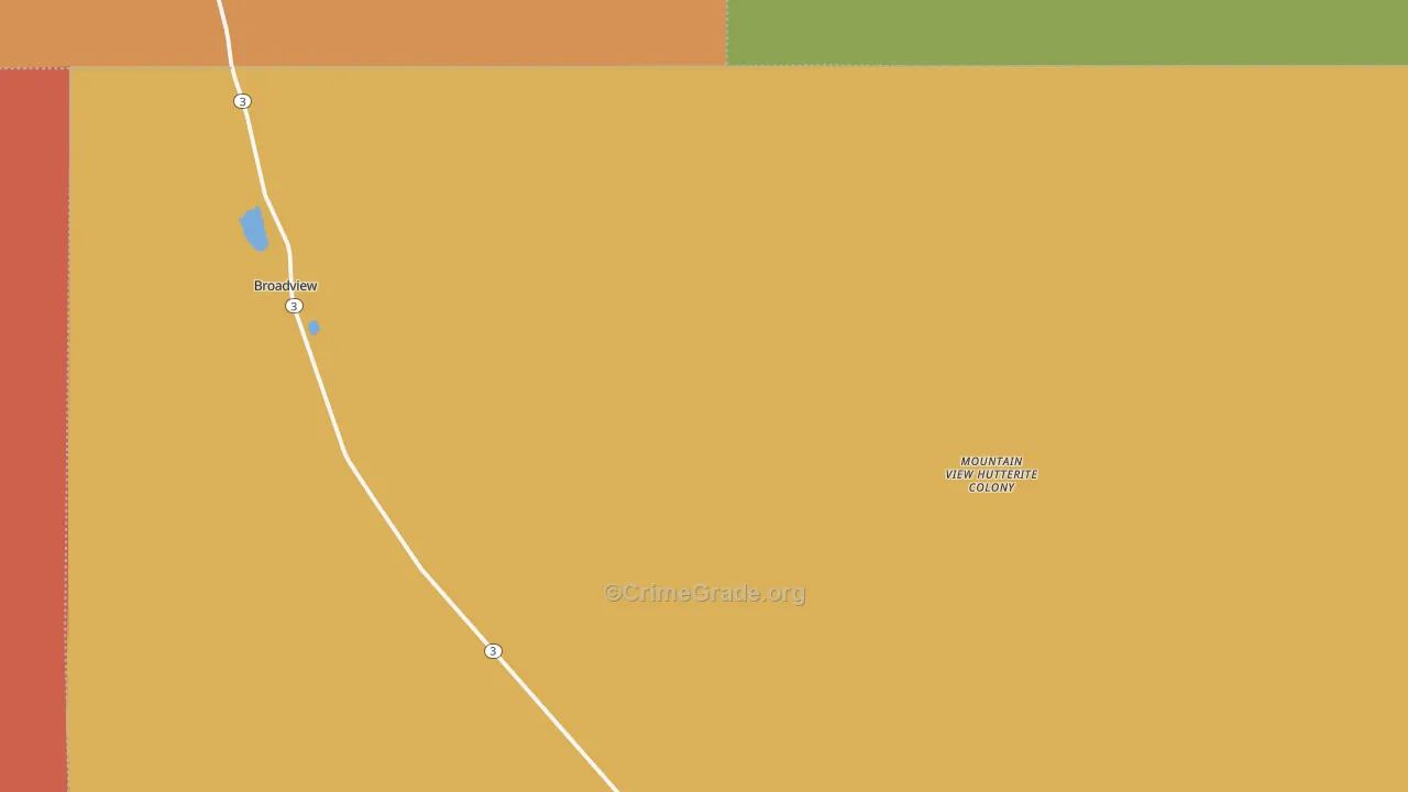 Broadview, MT Map of Burglary Rates