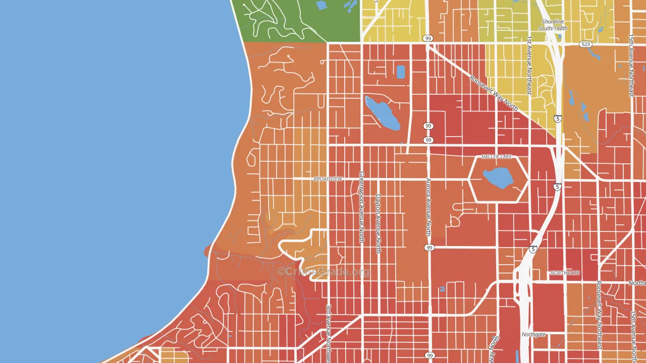 Broadview, Seattle, WA Map of Burglary Rates