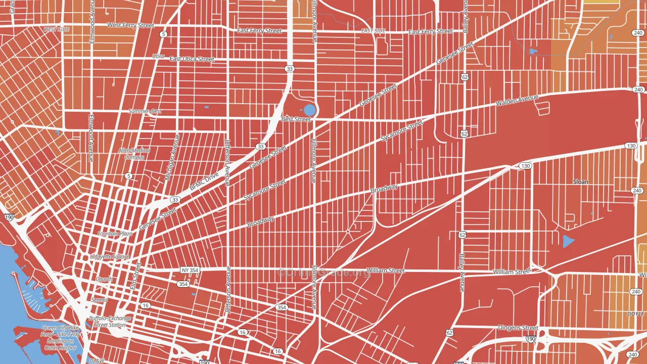 Broadway-Fillmore, Buffalo, NY Map of Burglary Rates