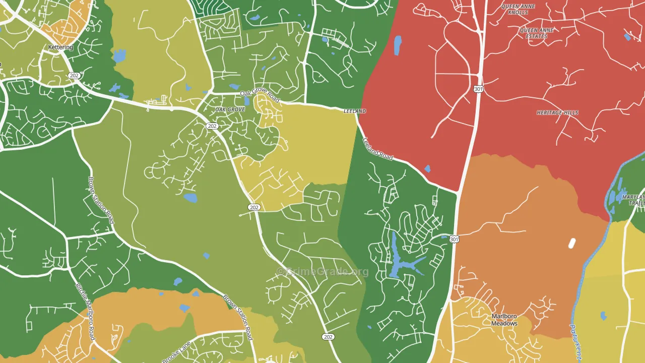 Brock Hall, MD Map of Burglary Rates