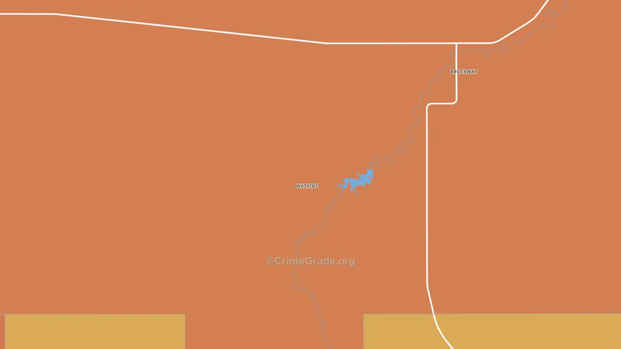 Brockway, MT Map of Burglary Rates