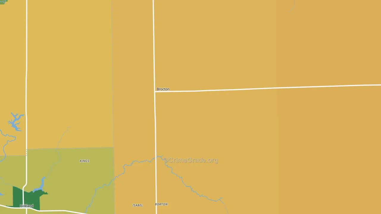Brocton, IL Map of Burglary Rates