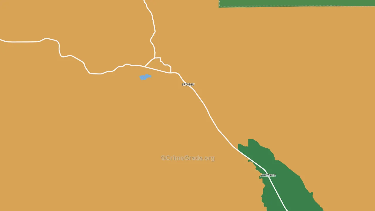 Brogan, OR Map of Burglary Rates