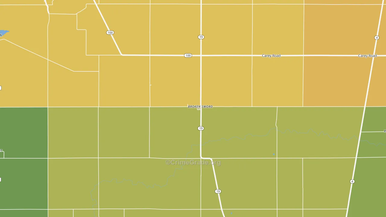 Brokensword, OH Map of Burglary Rates