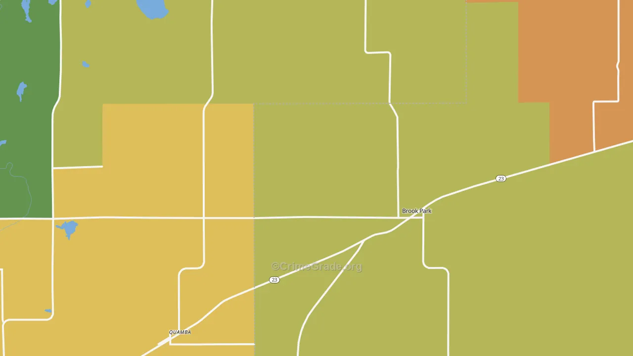 Brook Park, MN Map of Burglary Rates