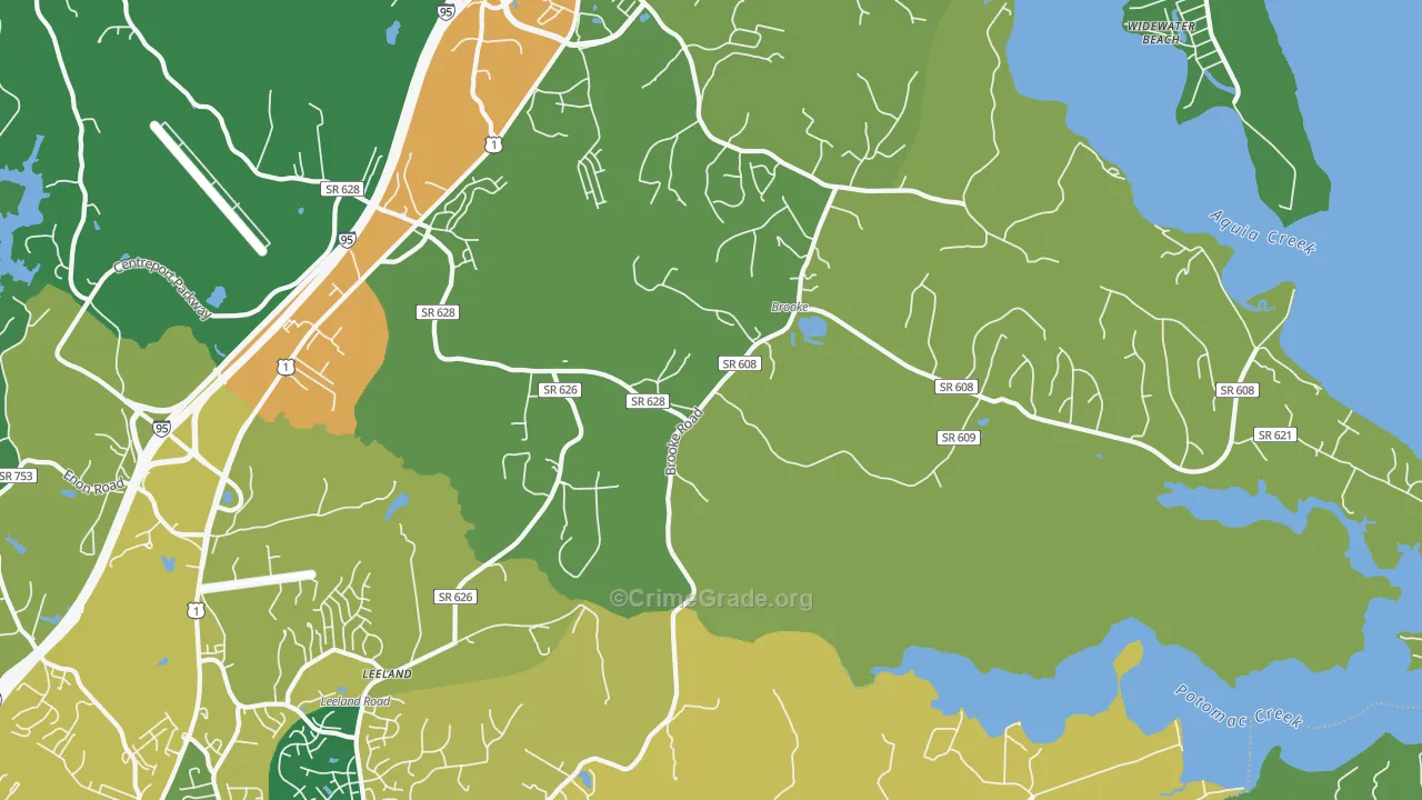 Brooke, VA Map of Burglary Rates