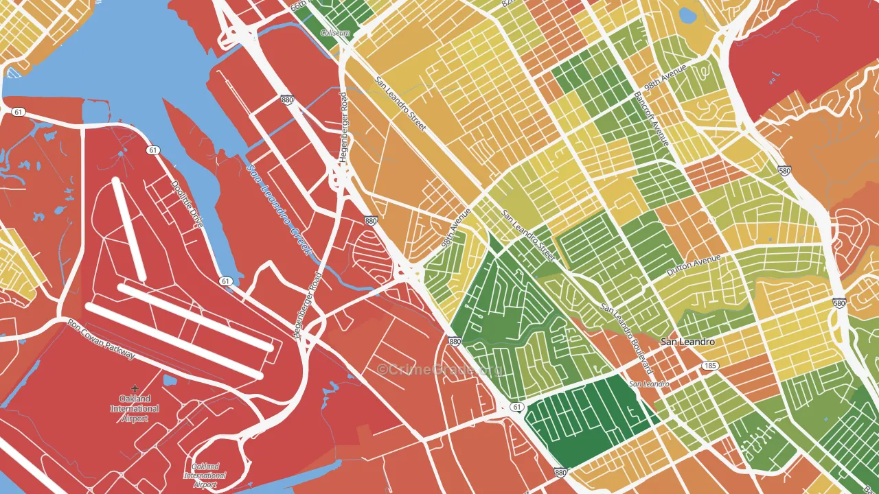 Brookfield Village, Oakland, CA Map of Burglary Rates