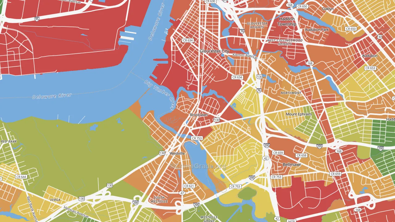 Brooklawn, NJ Map of Burglary Rates