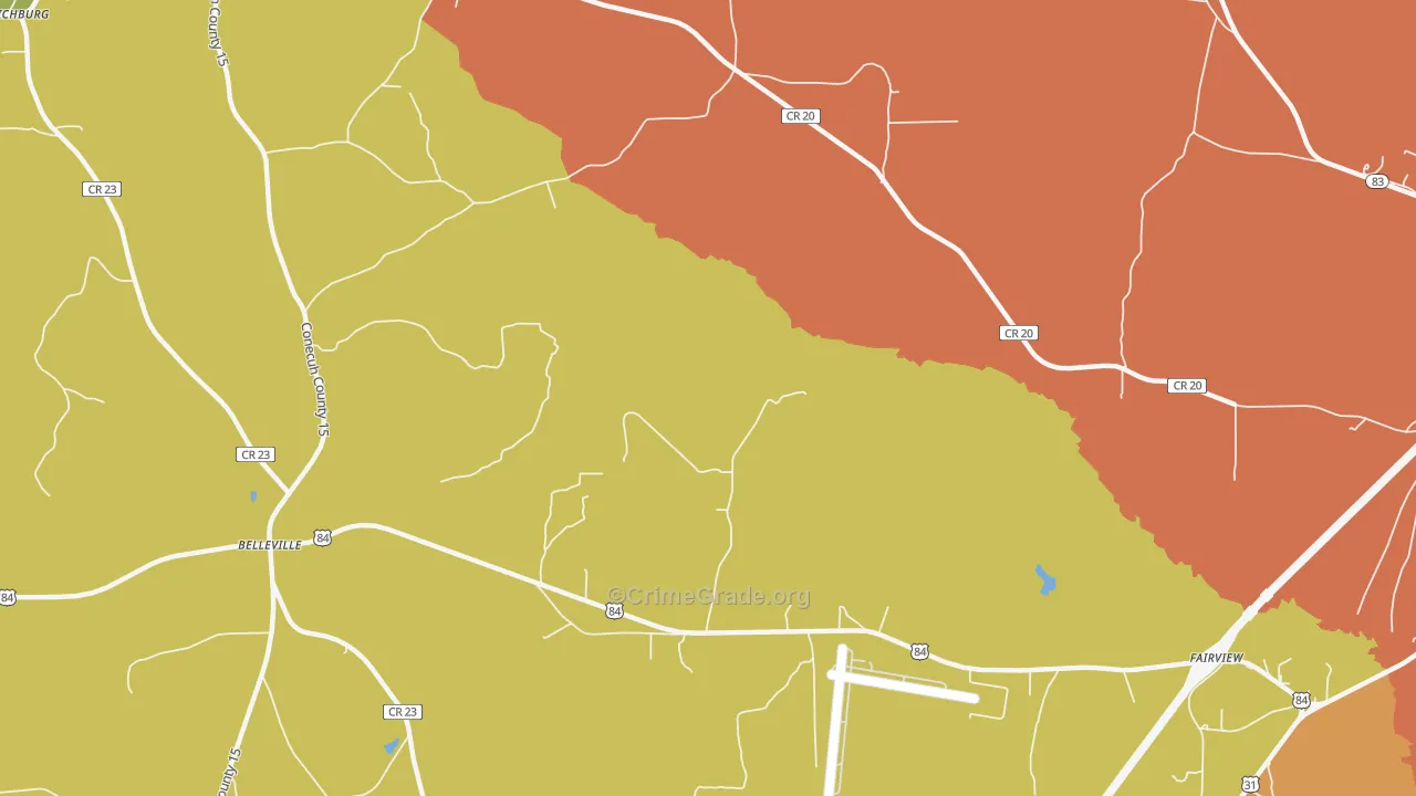 Brooklyn, AL Map of Burglary Rates
