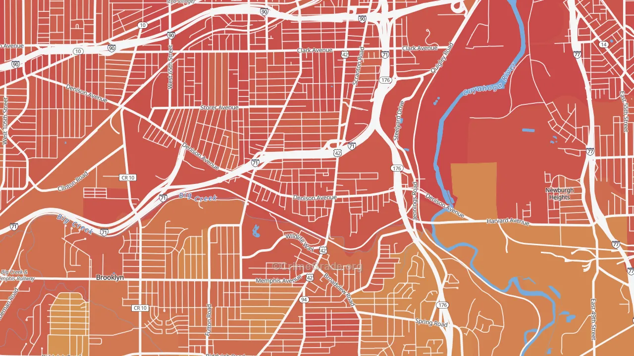 Brooklyn-Centre, Cleveland, OH Map of Burglary Rates
