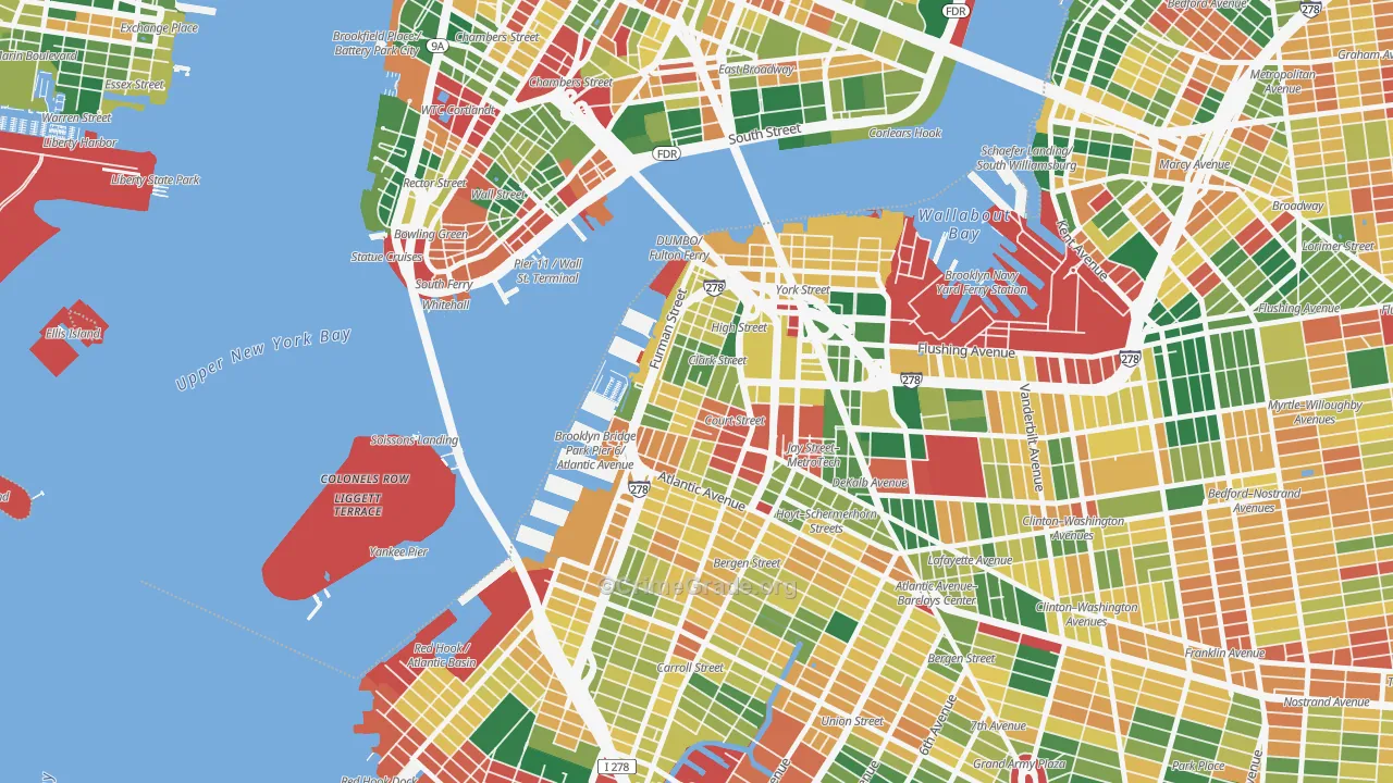 Brooklyn Heights, Brooklyn, NY Map of Burglary Rates