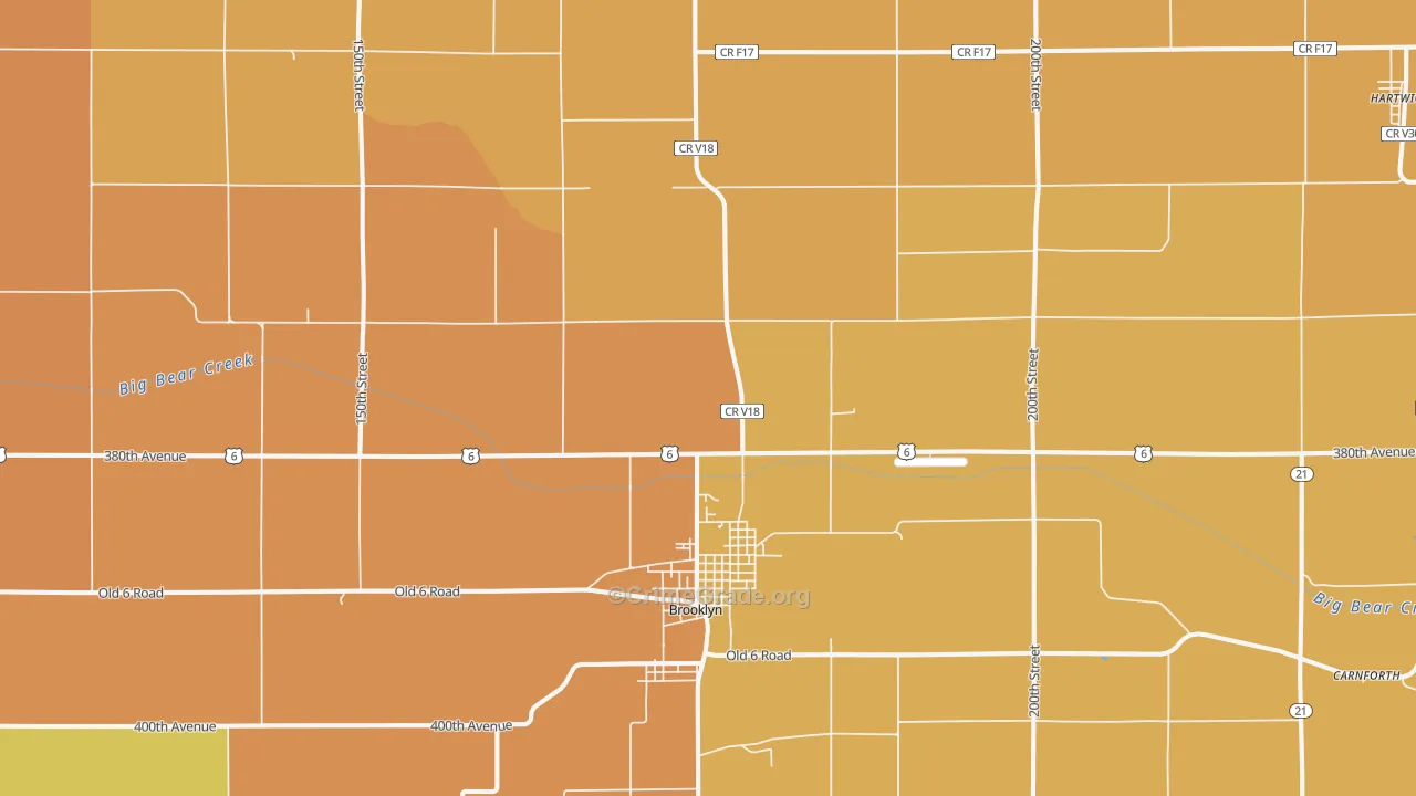 Brooklyn, IA Map of Burglary Rates